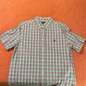 -Polo Ralph Lauren short sleeved collard button up shirt and once worn.
